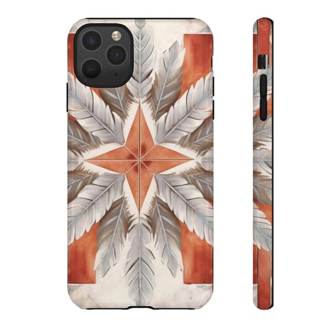 Silver Feather Compass - Impact Resistant Phone Case